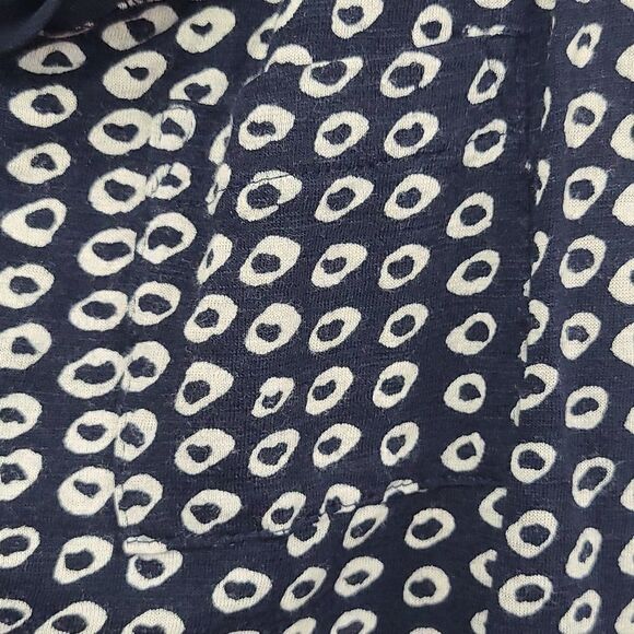 LOFT Ooh La La Twist Trim Tank Black Tan Circle Dots Sleeveless Top Small Tee - Picture 4 of 11